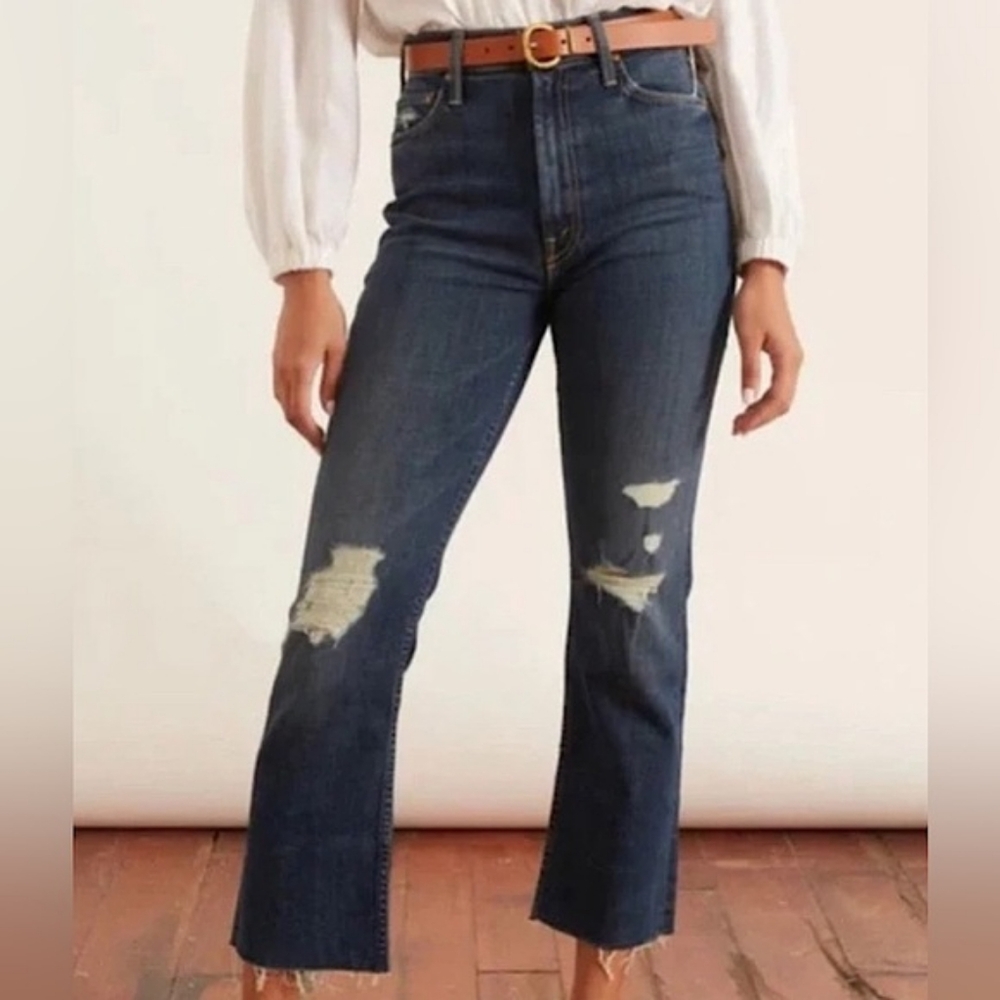 MOTHER Blue Cropped Jeans